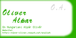 oliver alpar business card
